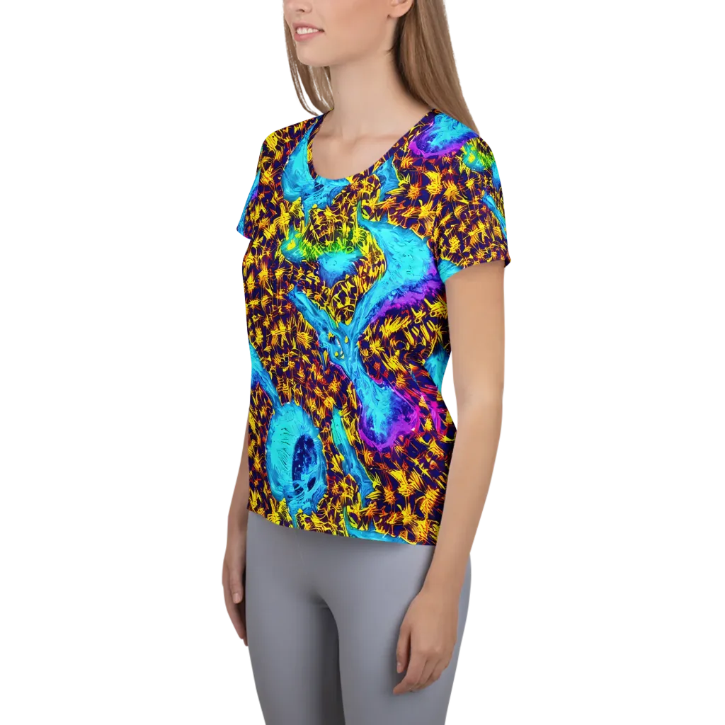 Wildfire Waters on Women's Athletic T-Shirt — Left