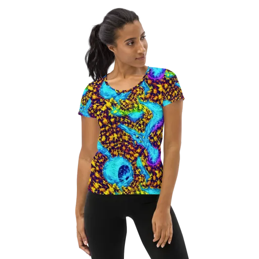 Wildfire Waters on a Women's Athletic T-Shirt