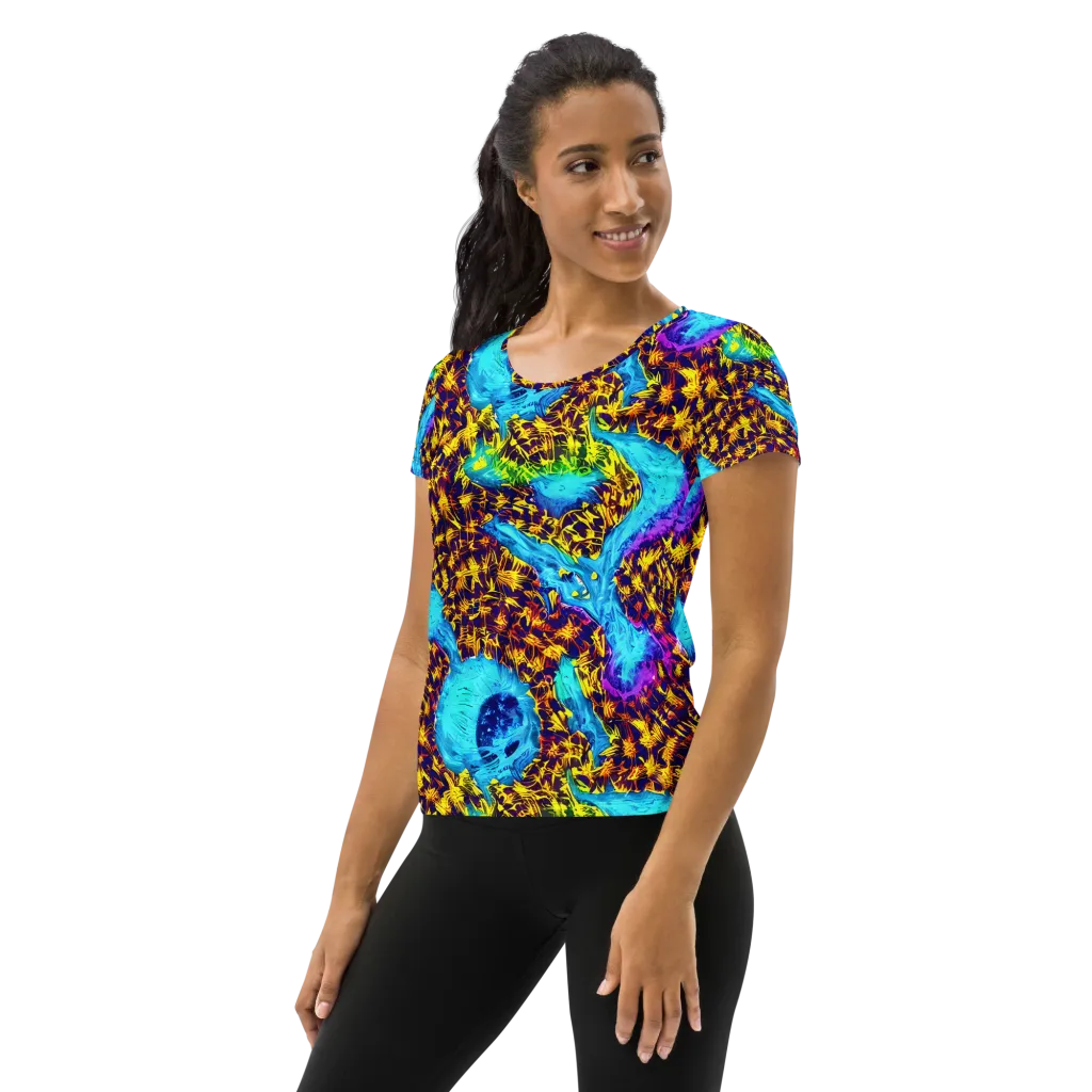 Wildfire Waters on Women's Athletic T-Shirt — Left