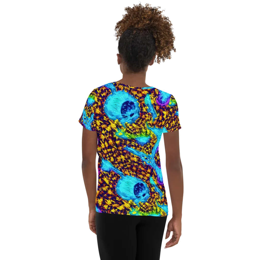 Wildfire Waters on Women's Athletic T-Shirt — Back