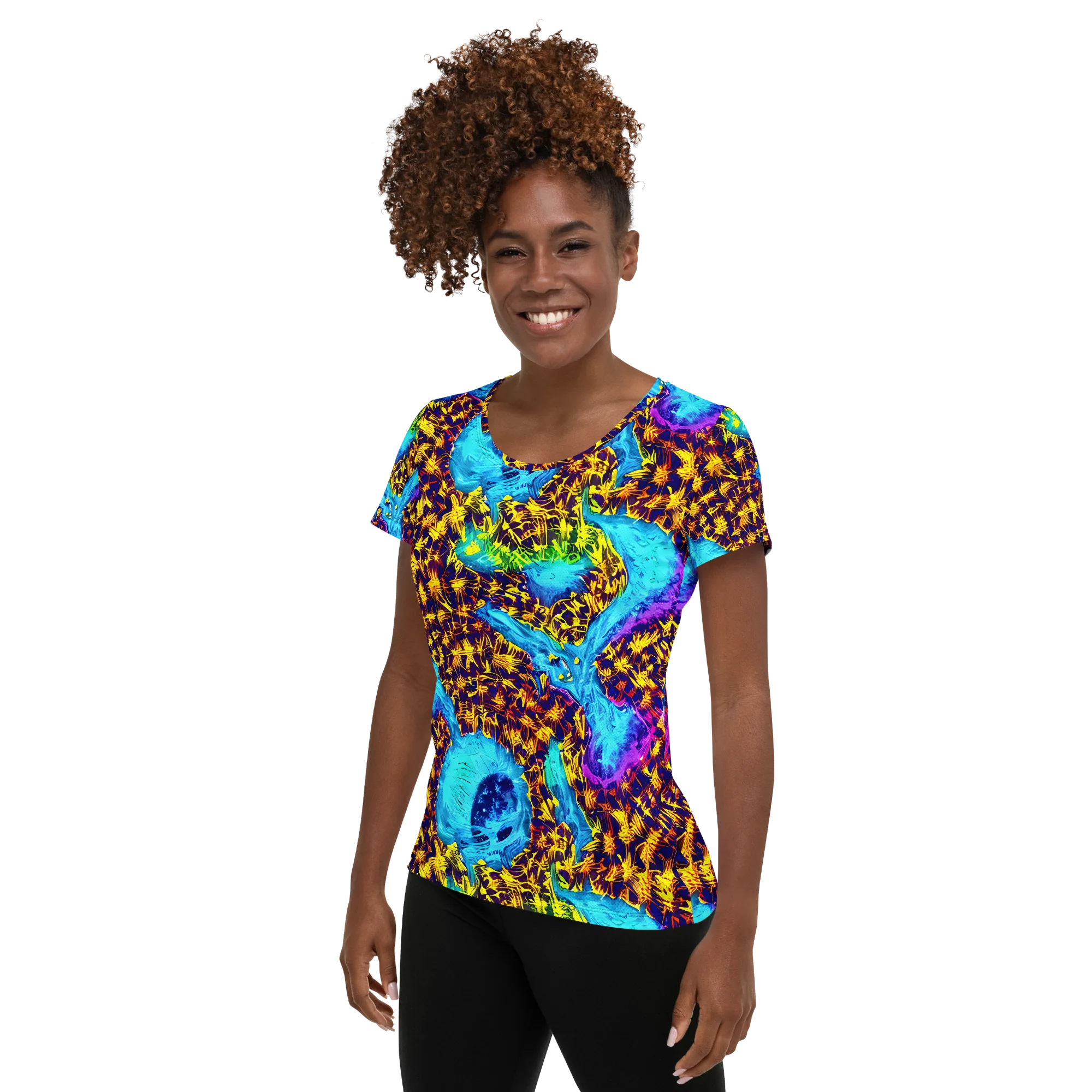 Wildfire Waters on Women's Athletic T-Shirt — Left