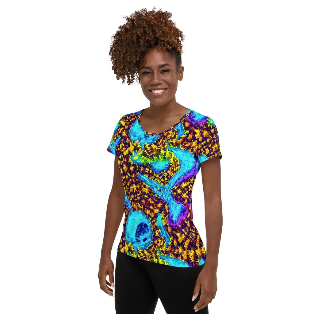 Wildfire Waters on Women's Athletic T-Shirt — Left