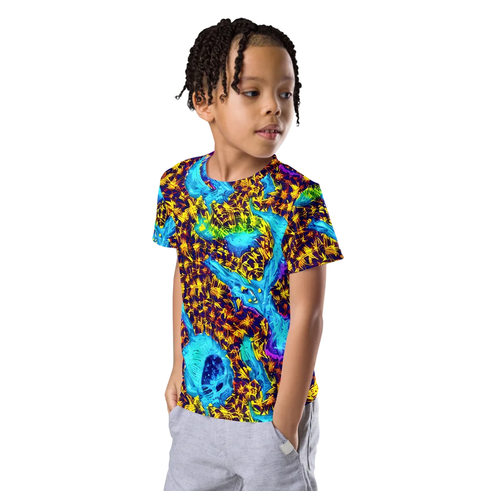 Wildfire Waters on Kids Crew Neck T-Shirt — Left Front