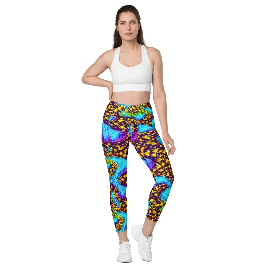 Wildfire Waters on Leggings with Pockets — Front