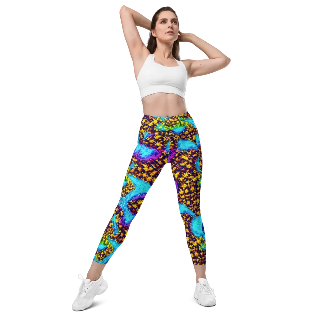 Wildfire Waters on Leggings with Pockets — Front