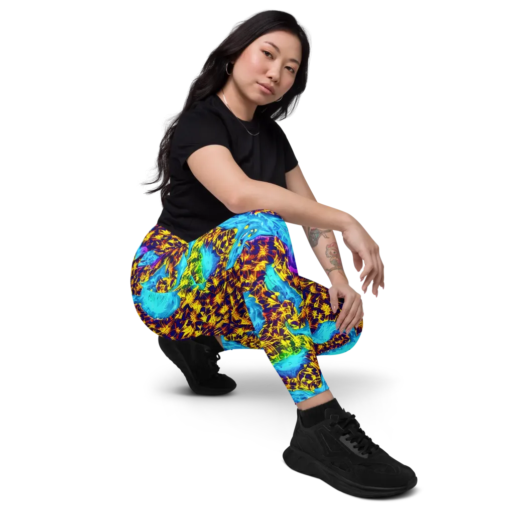 Wildfire Waters on Leggings with Pockets — Right Front