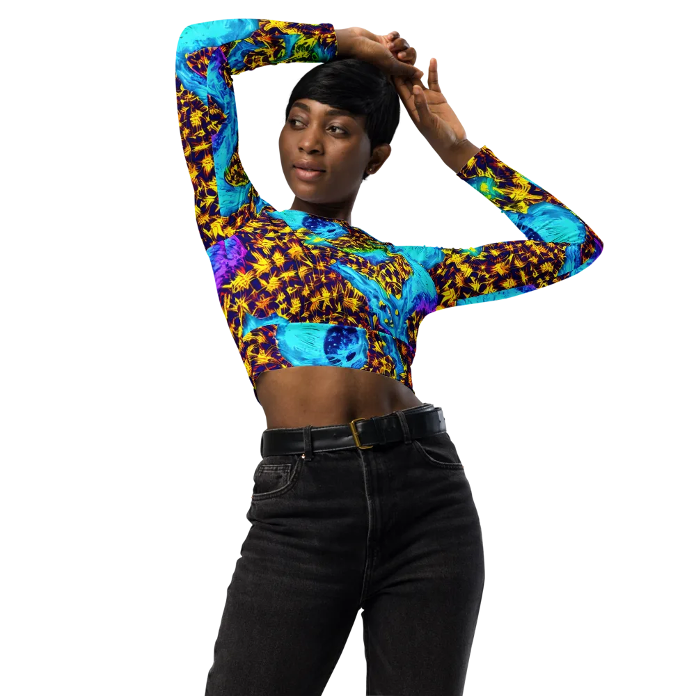 Wildfire Waters on Long Sleeve Crop Top — Front