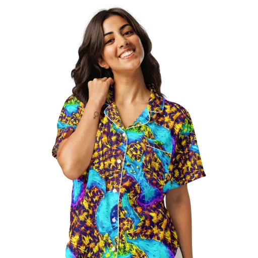 Wildfire Waters on a Women's Short Sleeve Pajama Top