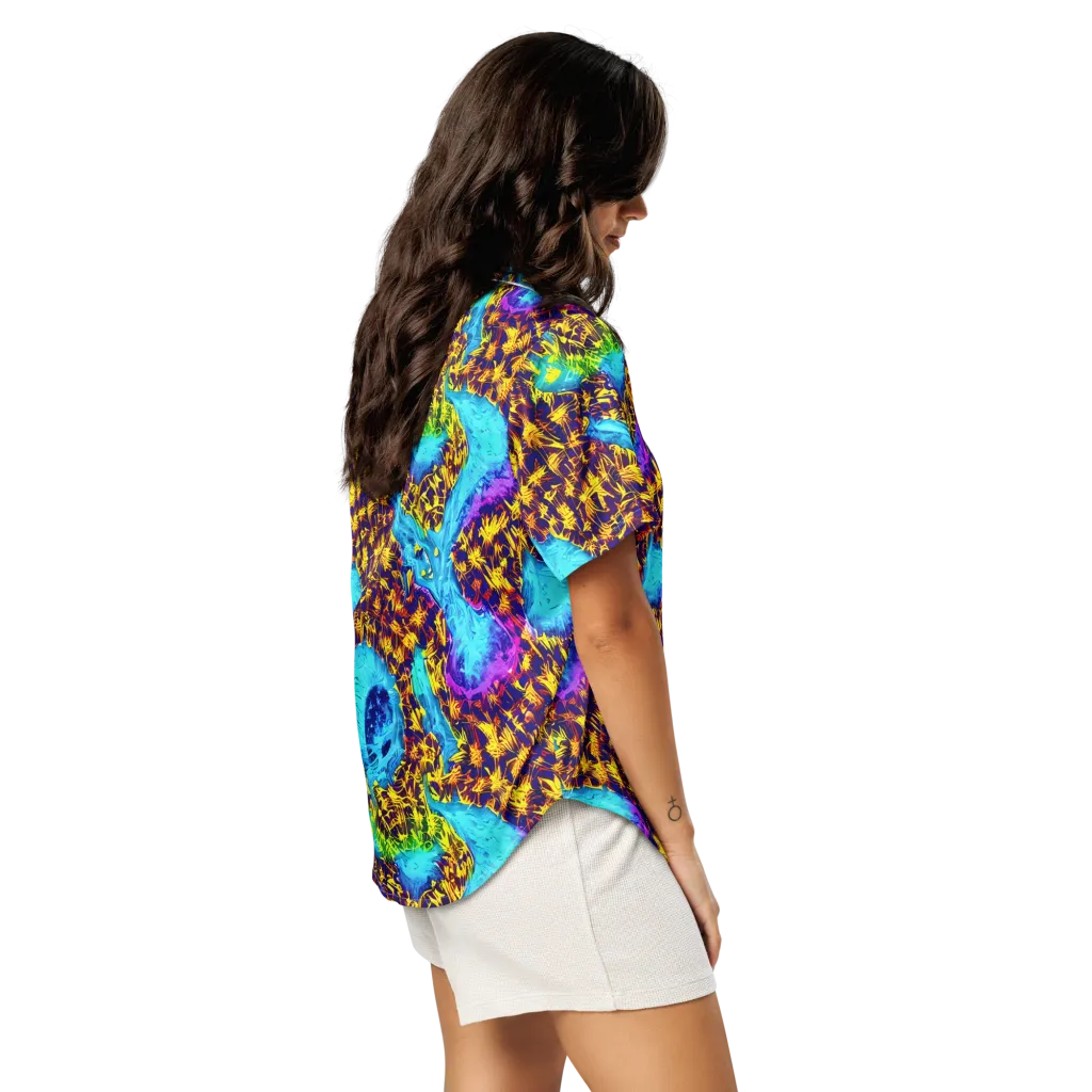 Wildfire Waters on Women's Short Sleeve Pajama Top — Right Back