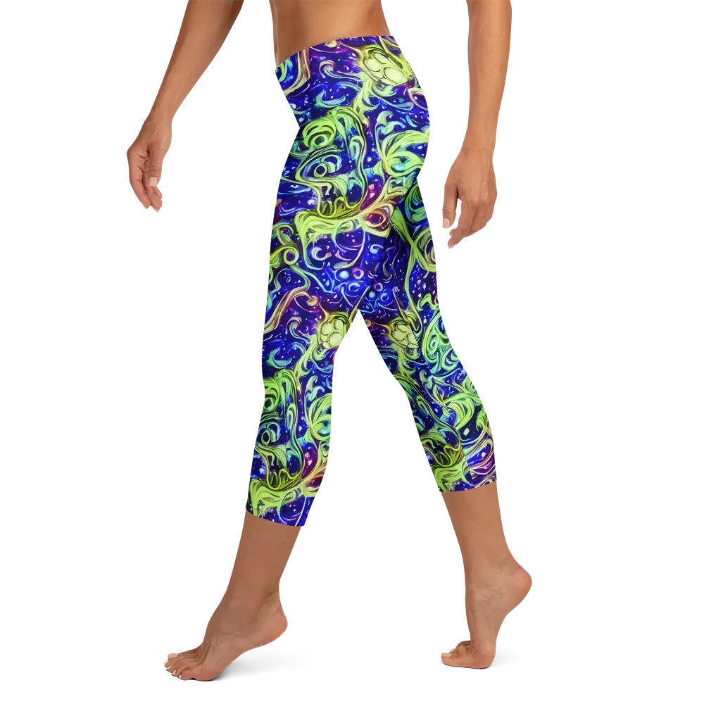 Molten Whirlwind on Capri Leggings — Left