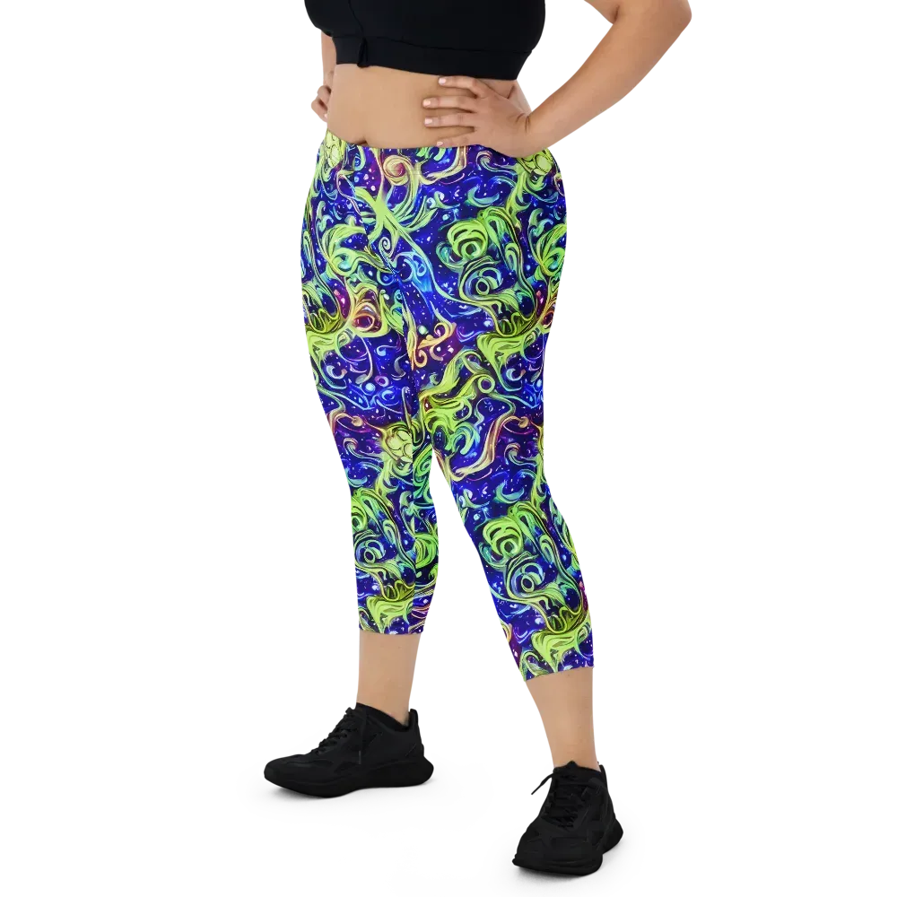 Molten Whirlwind on Capri Leggings — Front