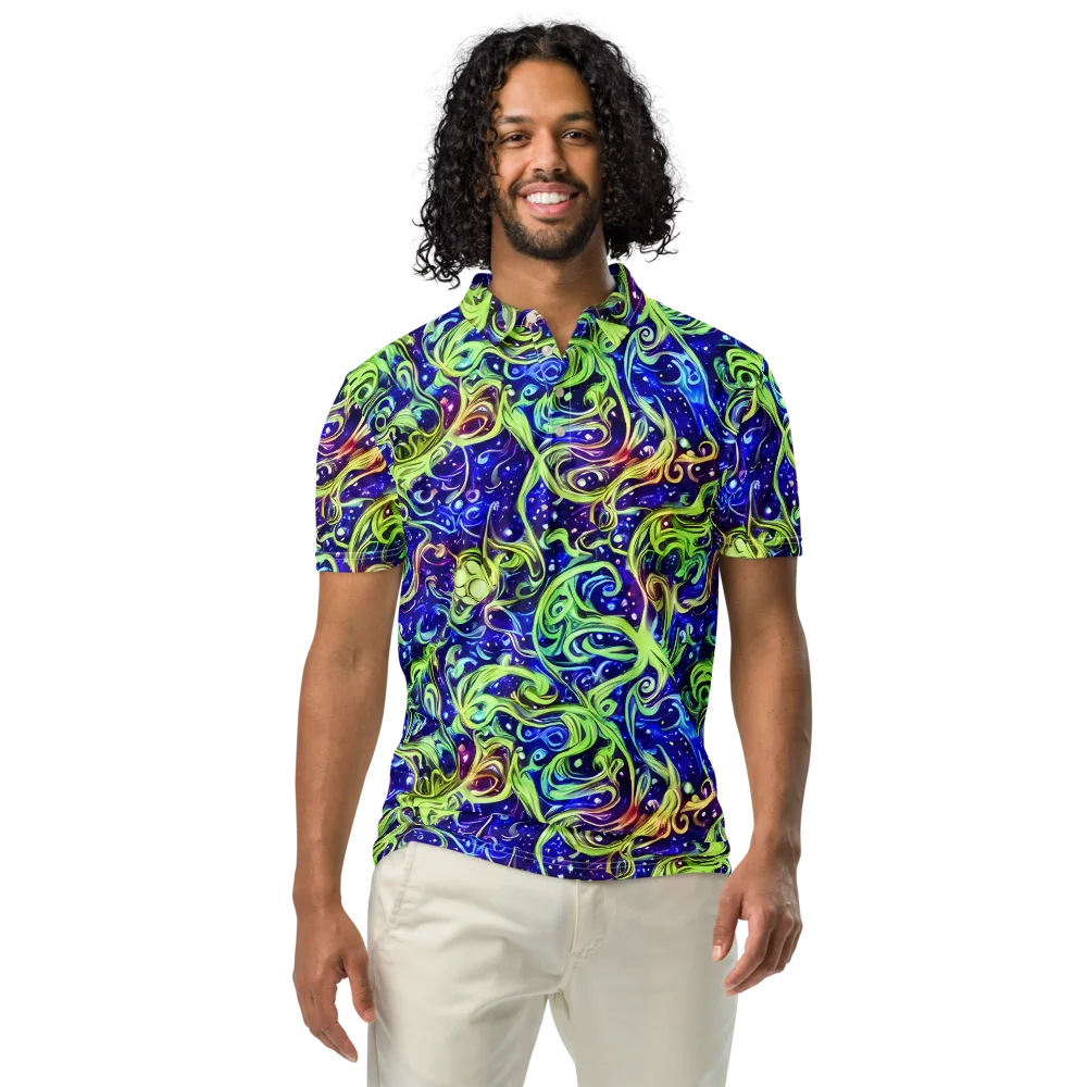 Molten Whirlwind on Men's Slim Fit Polo Shirt — Front