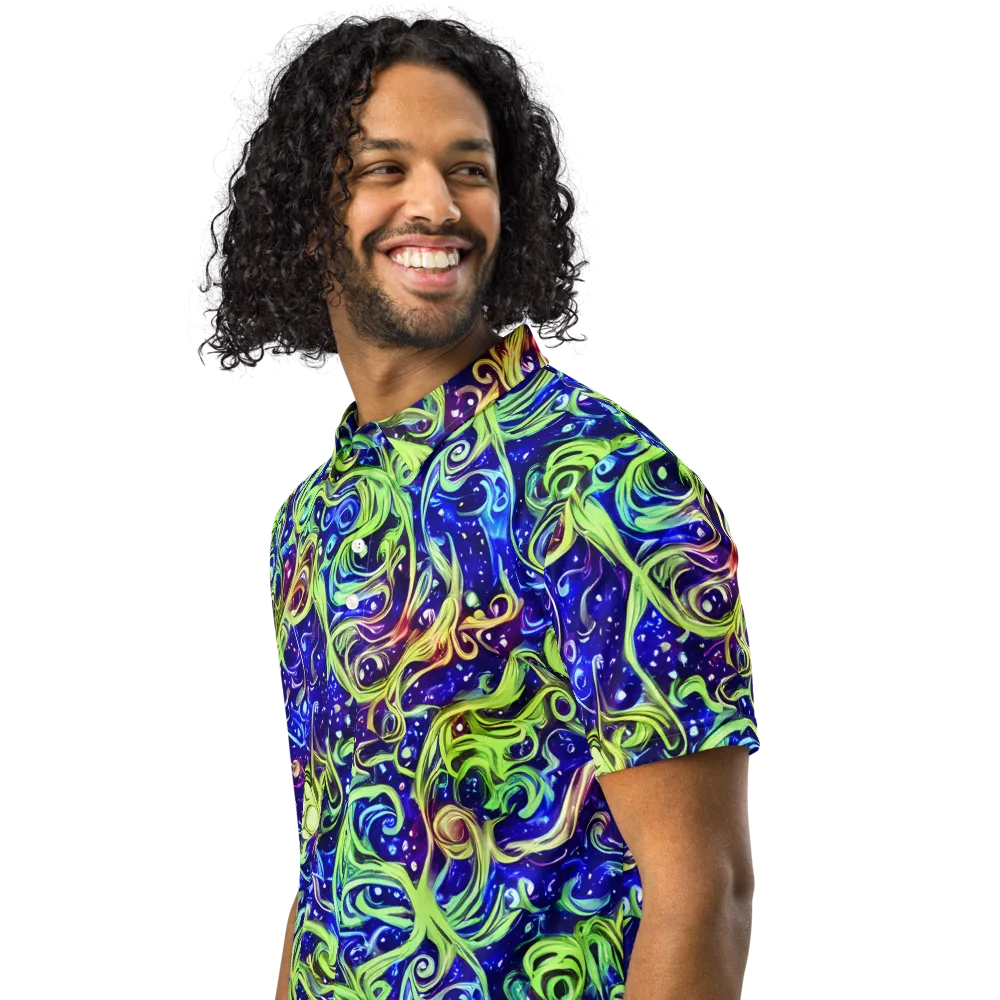 Molten Whirlwind on Men's Slim Fit Polo Shirt — Left Front