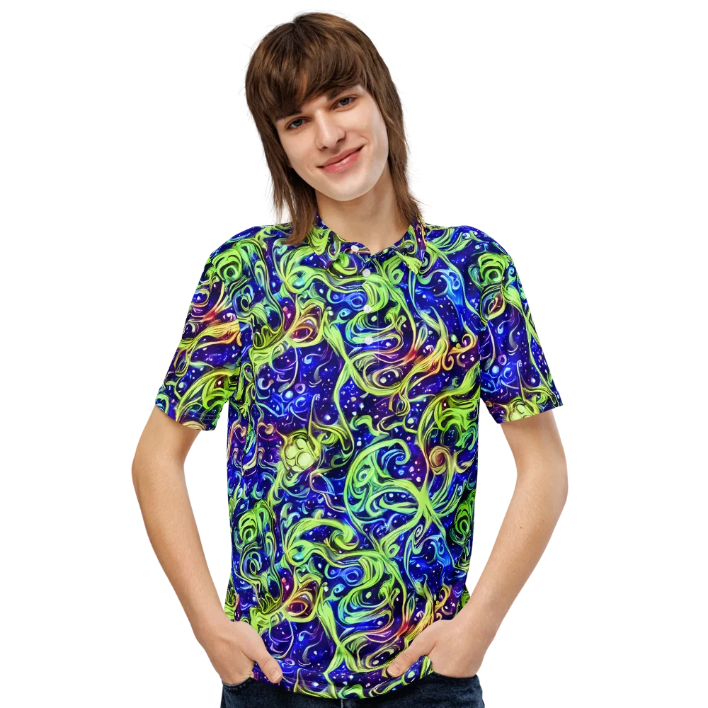 Molten Whirlwind on Men's Slim Fit Polo Shirt — Front