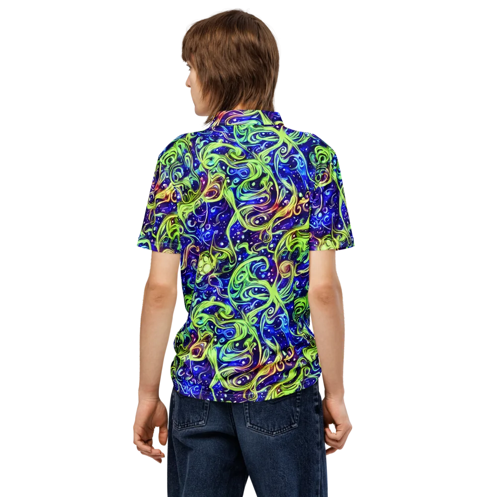 Molten Whirlwind on Men's Slim Fit Polo Shirt — Back