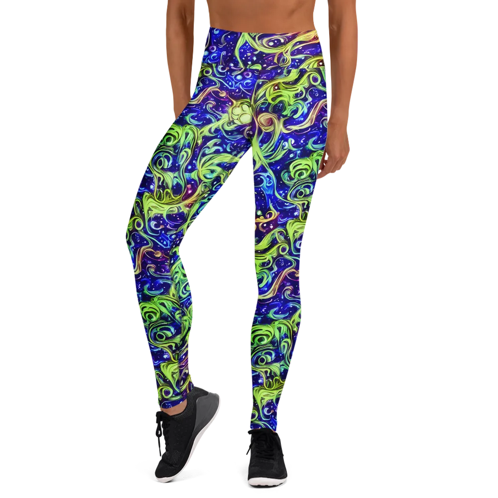 Molten Whirlwind on Yoga Leggings — Front