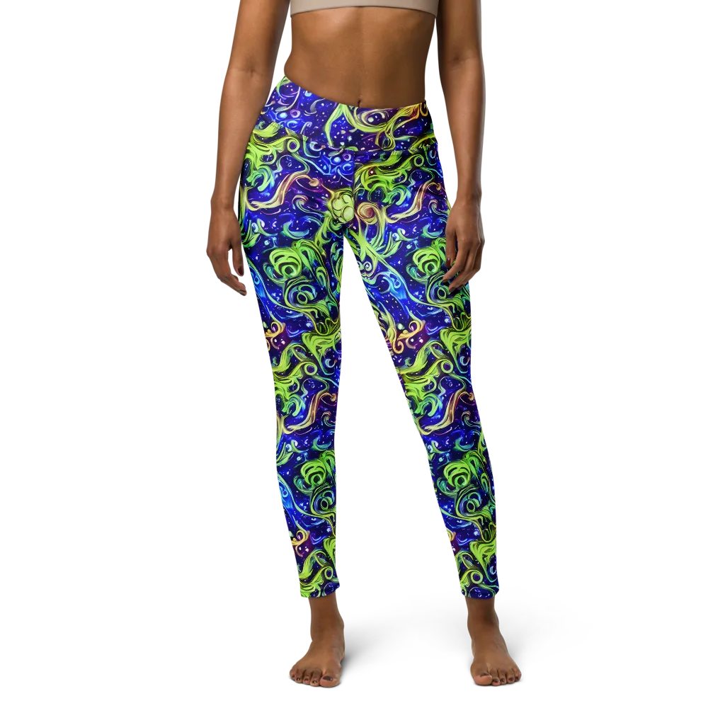 Molten Whirlwind on Yoga Leggings — Front