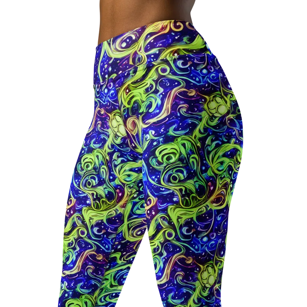 Molten Whirlwind on Yoga Leggings — Left Front