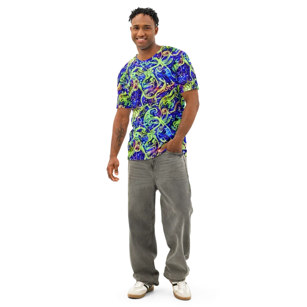 Molten Whirlwind on Men's Cotton Crew Neck T-Shirt — Front