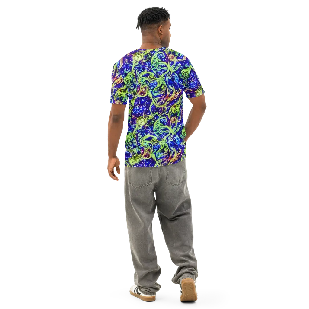 Molten Whirlwind on Men's Cotton Crew Neck T-Shirt — Back