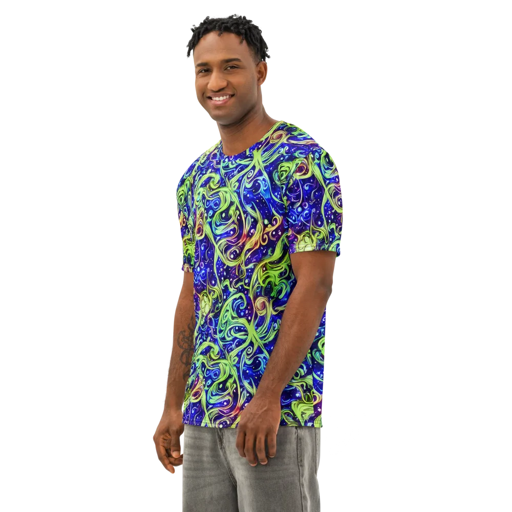 Molten Whirlwind on Men's Cotton Crew Neck T-Shirt — Left Front