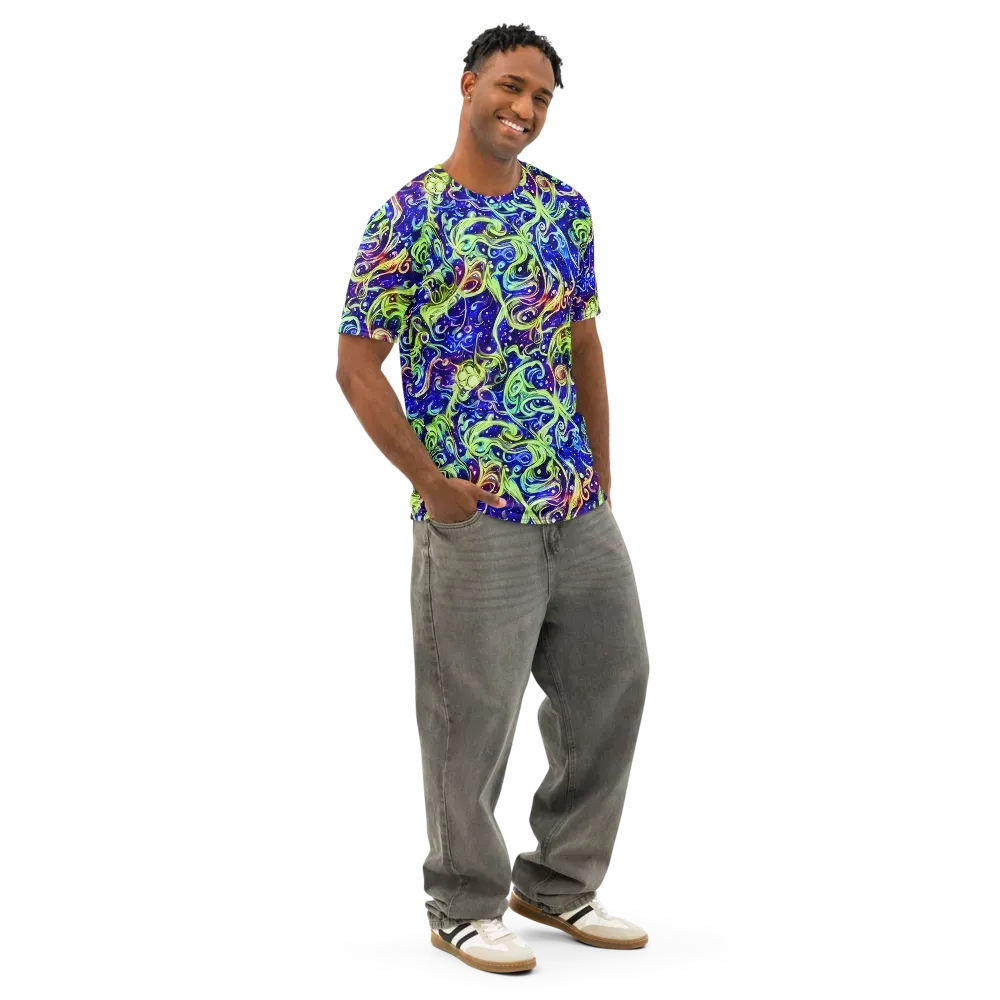 Molten Whirlwind on Men's Cotton Crew Neck T-Shirt — Right Front