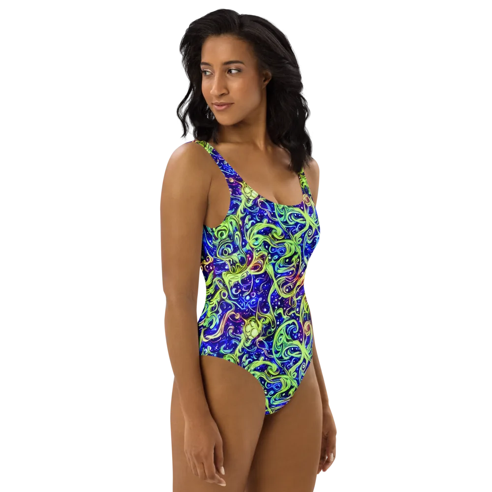 Molten Whirlwind on One-Piece Swimsuit — Right