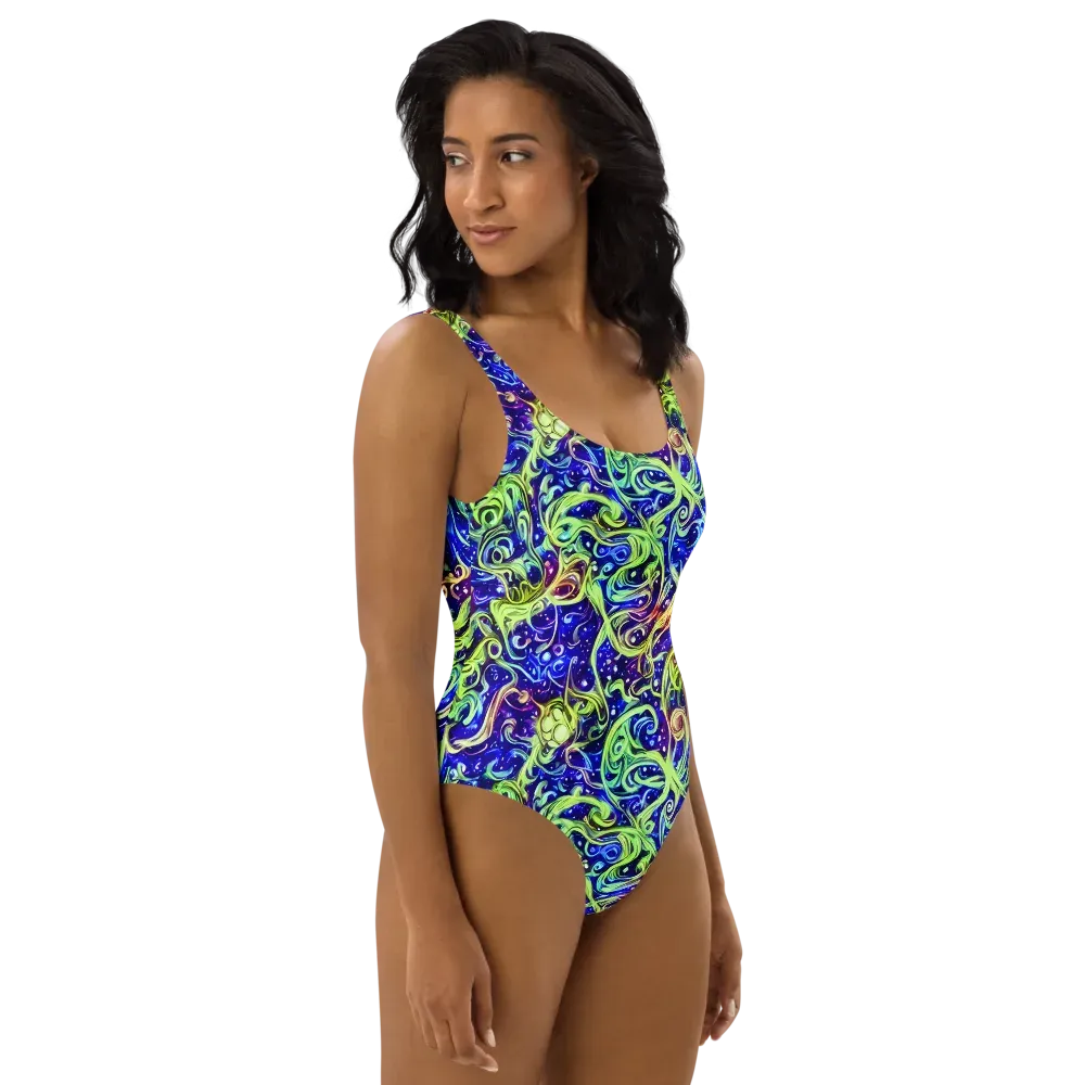 Molten Whirlwind on One-Piece Swimsuit — Right