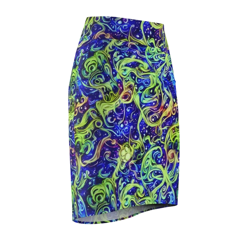 Molten Whirlwind on Pencil Skirt — Front Side