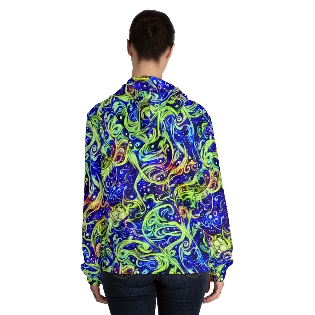 Molten Whirlwind on Women's Full-Zip Hoodie — Back On Person