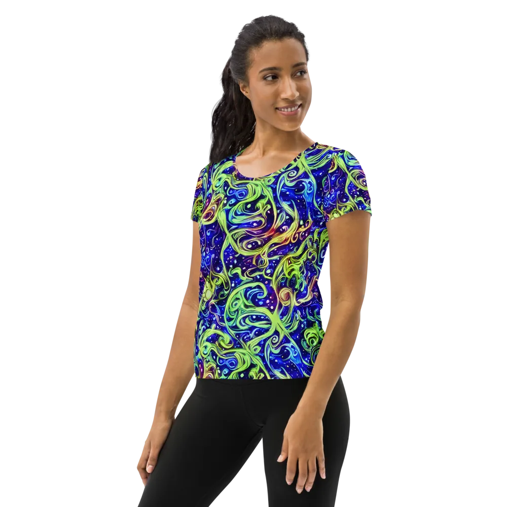 Molten Whirlwind on Women's Athletic T-Shirt — Left