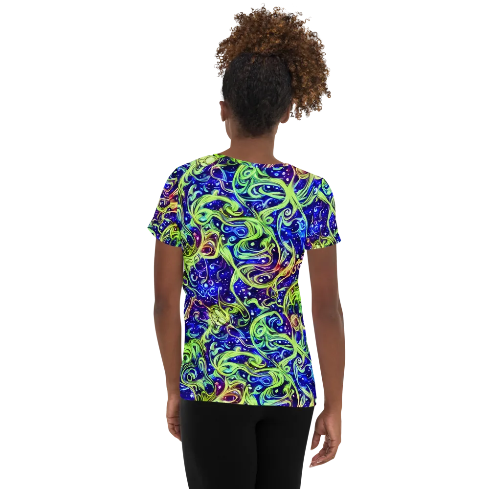 Molten Whirlwind on Women's Athletic T-Shirt — Back
