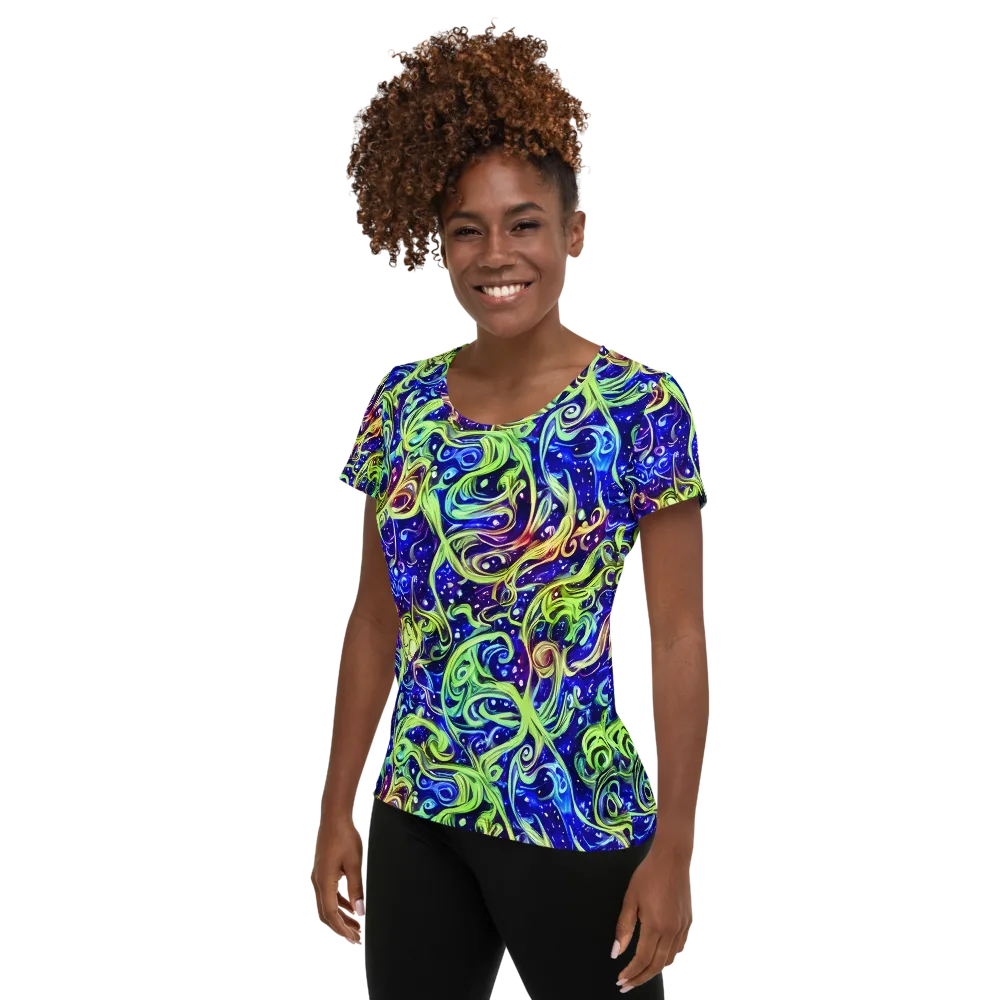 Molten Whirlwind on Women's Athletic T-Shirt — Left