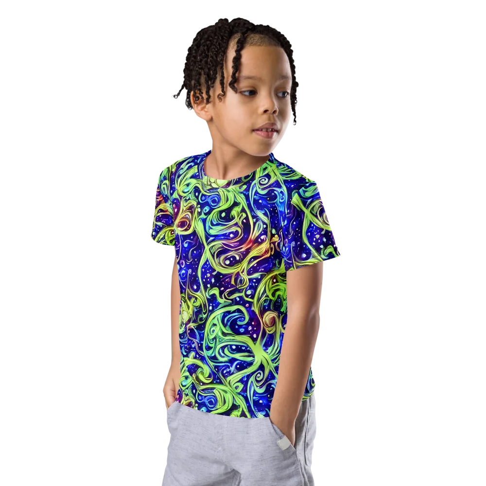 Molten Whirlwind on Kids Crew Neck T-Shirt — Left Front
