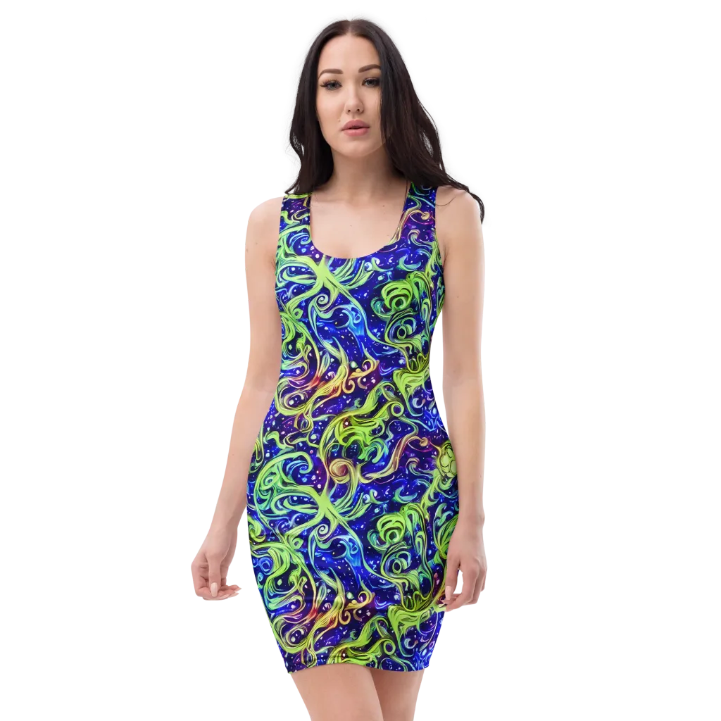Molten Whirlwind on Bodycon Dress — Front