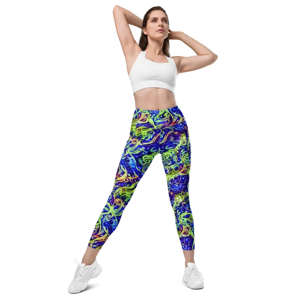 Molten Whirlwind on Leggings with Pockets — Front