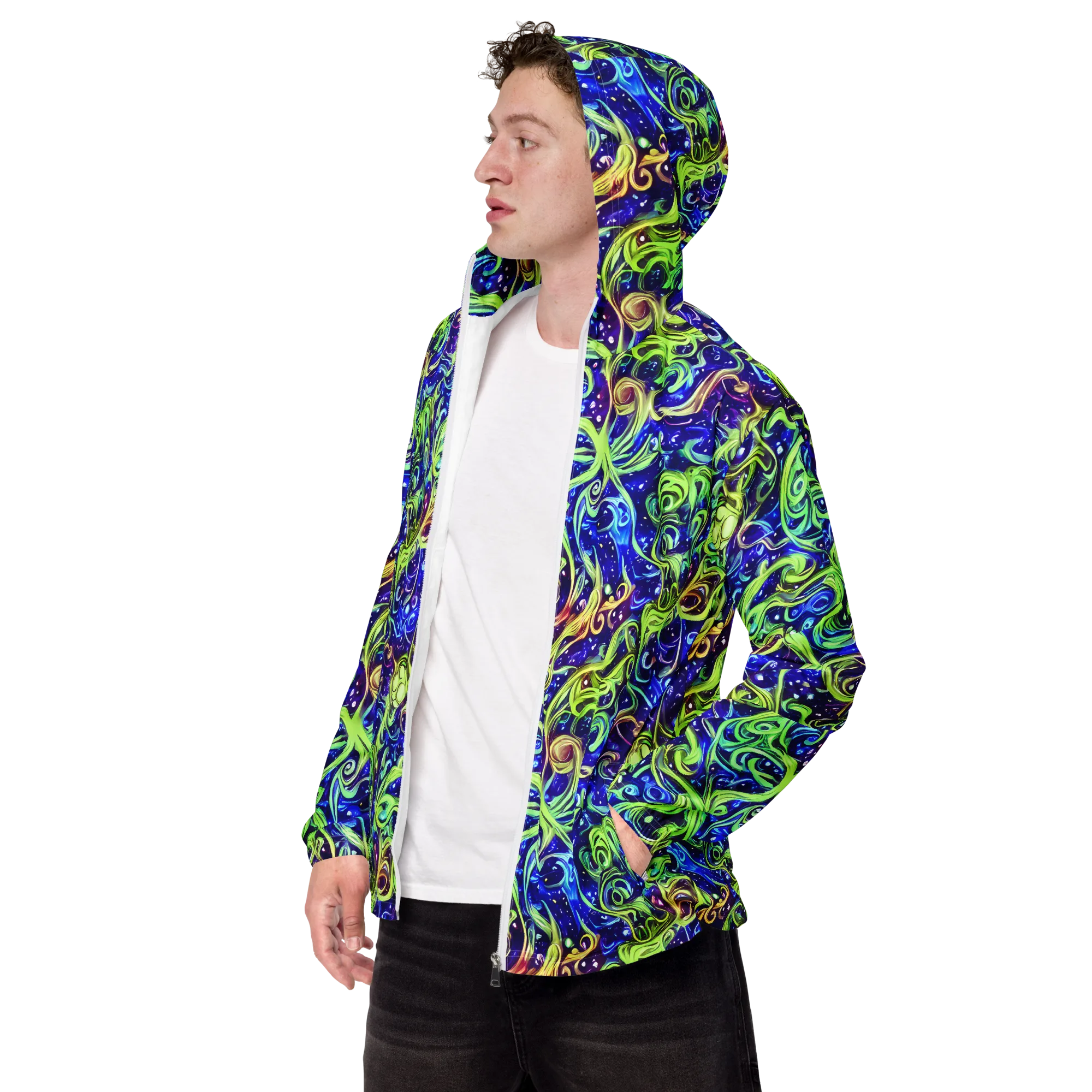 Molten Whirlwind on Men's Windbreaker — Left Front