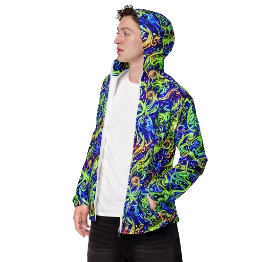 Molten Whirlwind on a Men's Windbreaker