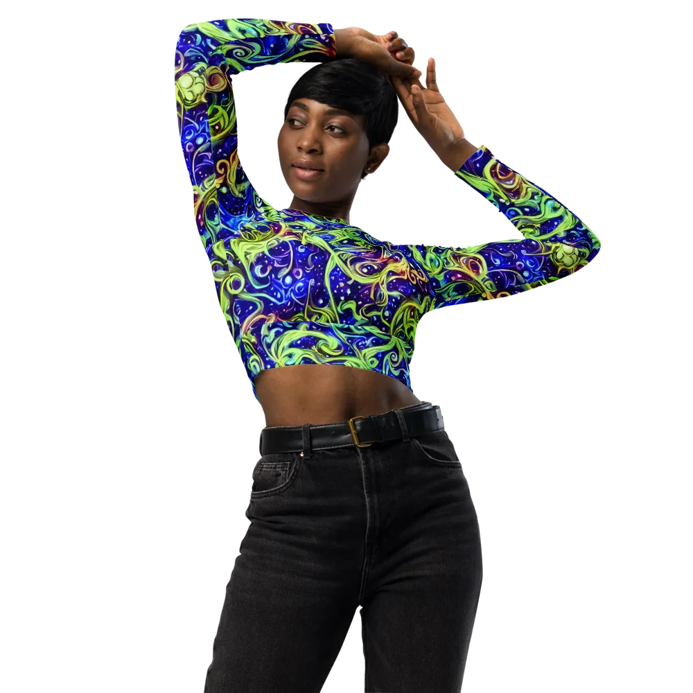Molten Whirlwind on Long Sleeve Crop Top — Front