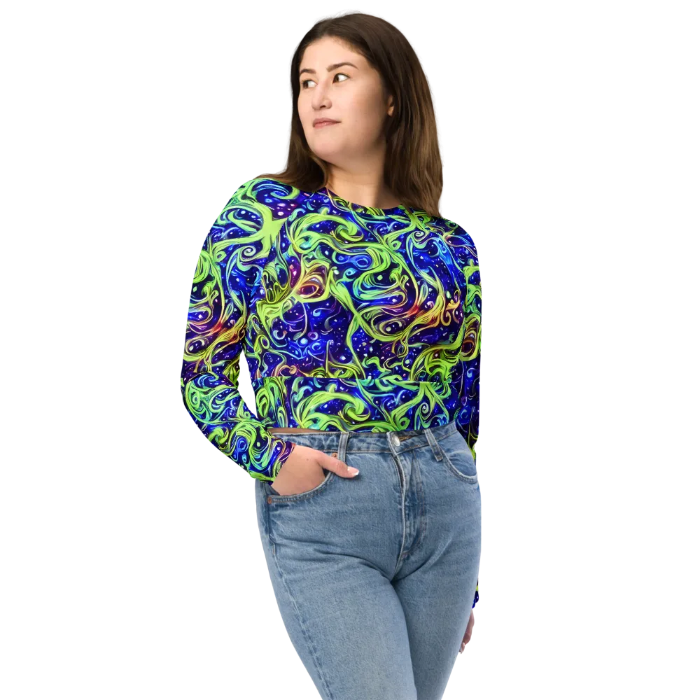 Molten Whirlwind on Long Sleeve Crop Top — Front