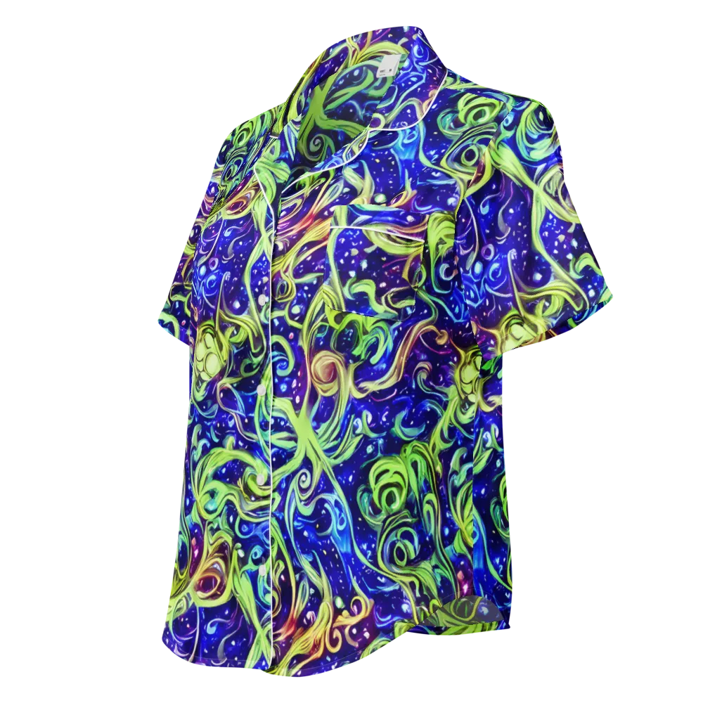Molten Whirlwind on Women's Short Sleeve Pajama Top — Left Front