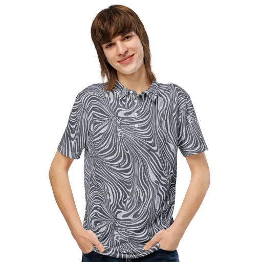 Monochrome Maelstrom on a Men's Slim Fit Polo Shirt