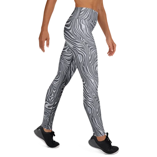 Monochrome Maelstrom on a Yoga Leggings