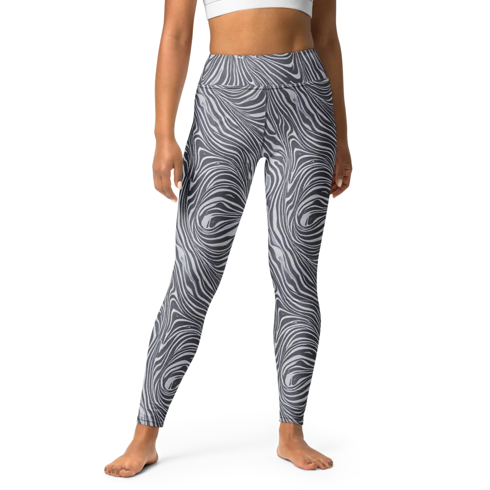 Monochrome Maelstrom on Yoga Leggings — Front