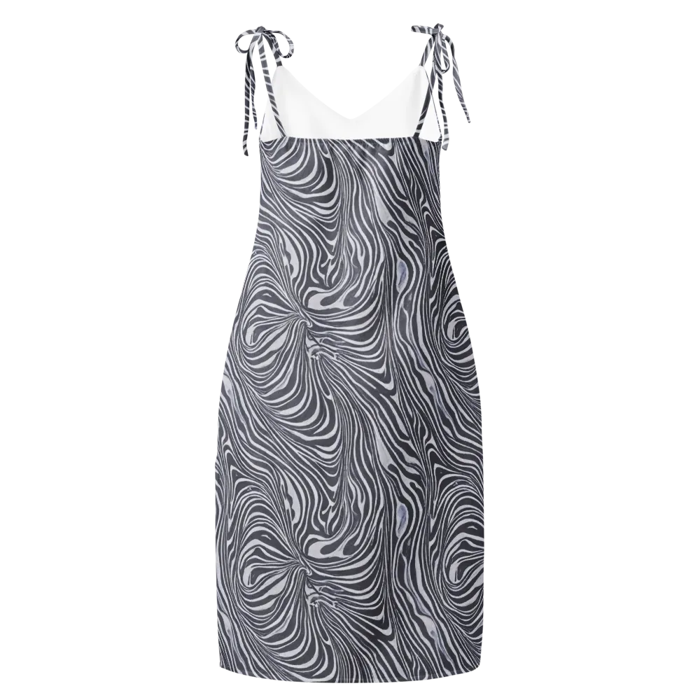 Monochrome Maelstrom on Slip Dress — Back