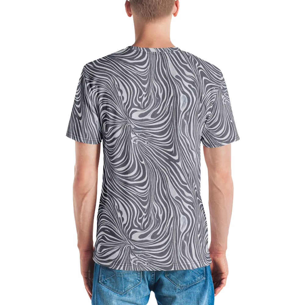 Monochrome Maelstrom on Men's Crew Neck T-Shirt — Back