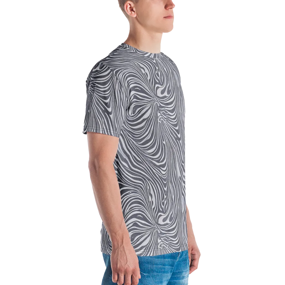 Monochrome Maelstrom on Men's Crew Neck T-Shirt — Right