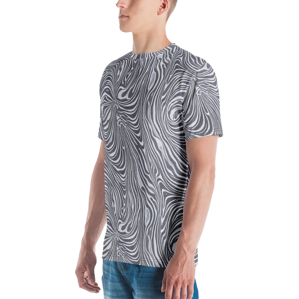 Monochrome Maelstrom on Men's Crew Neck T-Shirt — Left