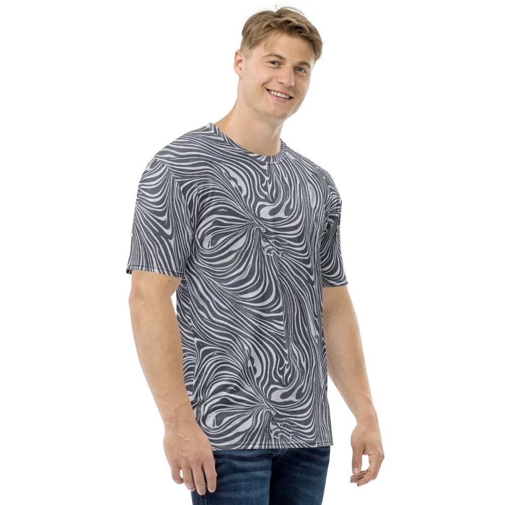 Monochrome Maelstrom on Men's Crew Neck T-Shirt — Right