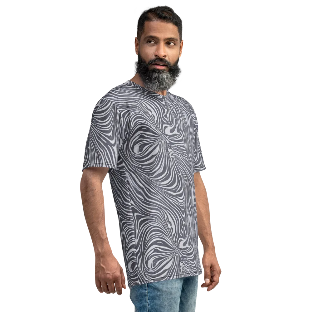 Monochrome Maelstrom on Men's Crew Neck T-Shirt — Right